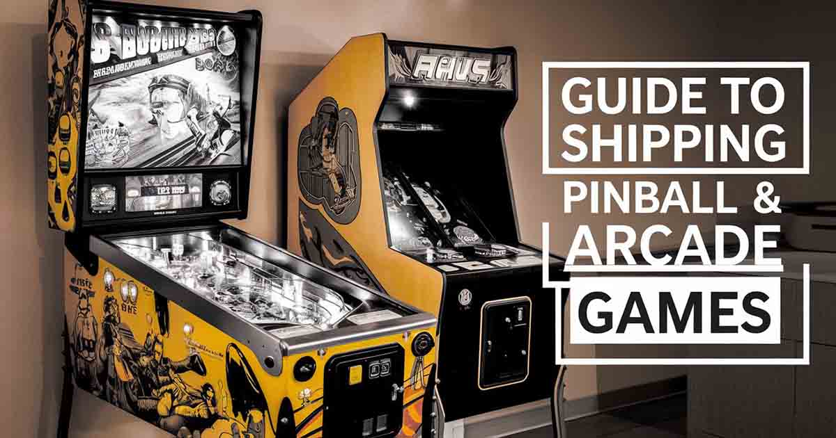 Vintage pinball machine sitting next to a vintage arcade game.